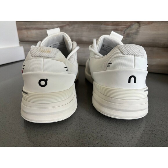 On THE ROGER Pro Undyed-White / Black Men's Tennis Shoes Roger Federer Size 12.5 - Picture 8 of 12